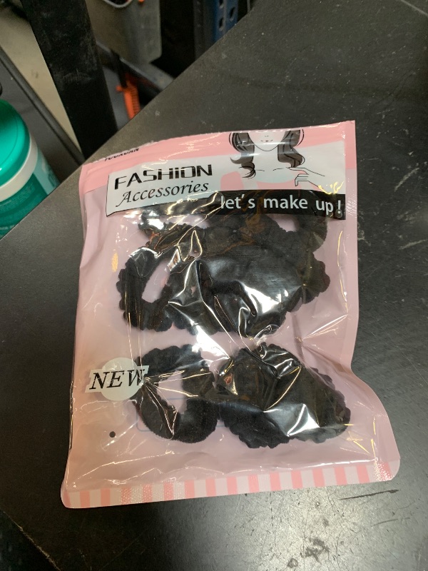 Photo 1 of Youxuan No Damage Soft Polyester Hair Ties, No Tug Scrunchies Hair Bands with Strong Elasticity – Black