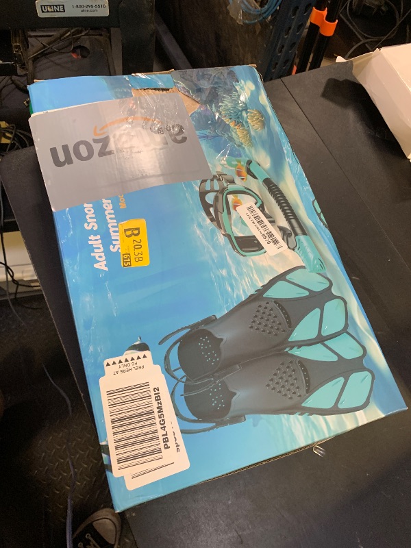 Photo 1 of Ubekezele Snorkeling Gear for Adults Men Women,4 in 1 Snorkel Set with Panoramic View Diving Mask Anti-Fog Anti-Leak,Dry Top Snorkel,Fins and Travel Bag for Swimming,Snorkeling and Travel Diving