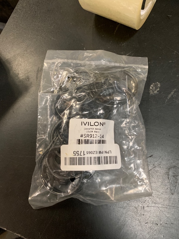 Photo 1 of Ivilon Curtain Rings - Set of 14 Decorative Drapery Clip with Strong Clips 2" Diameter Color Black