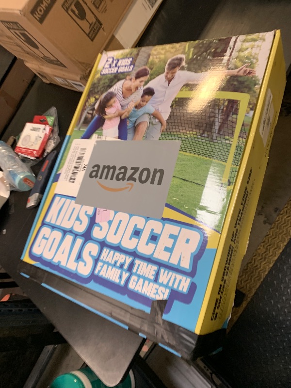 Photo 1 of Kids Soccer Goals for Backyard Set of 2, 6x4 ft Portable Toddler Soccer Goal Training Equipment with Soccer Target, Ball, Cones, Soccer Net for Kids Age 3-5 6-8 8-12 10-12-14 Outdoor Sports Games Gift