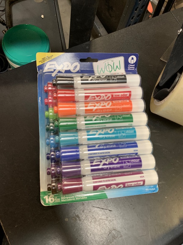 Photo 1 of Expo Low Odor Dry Erase Markers Assorted Colors Chisel Tip - Pack of 16