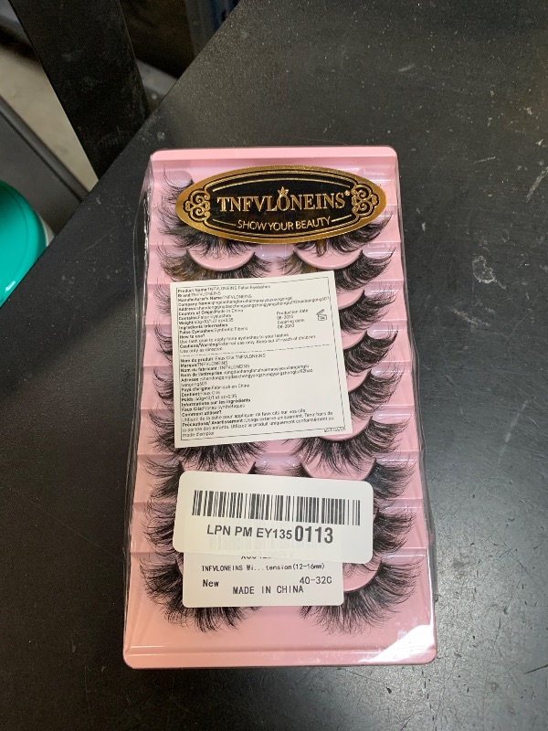 Photo 1 of TNFVLONEINS Wispy Lashes Natural Look Eye Lashes Mink 10 Pairs False Eyelashes Pack 4D Volume Strip Fake Eyelashes Like Lash Extension(12-16mm)