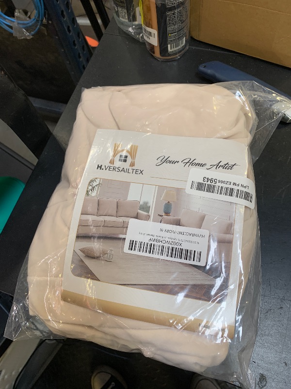 Photo 1 of H.VERSAILTEX Armless Accent Chair Covers Thick Velvet Armless Chair Slipcovers High Stretch Chair Covers for Living Room Hotel Machine Washable Furniture Protector with Elastic Bottom, Ivory