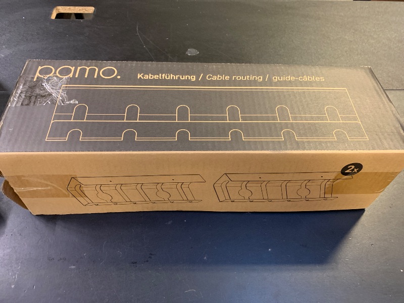 Photo 1 of PAMO Cable Management Under Desk for Easy mounting Under-Table I Set of 2 - with 10X Cable Ties I Desk Organizer for Office/Home Office Table Thoughtful Cable Tray Holder