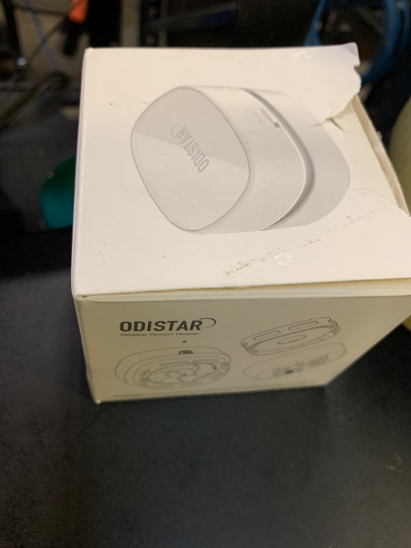 Photo 1 of ODISTAR Desktop Vacuum Cleaner, Mini Table dust Sweeper Energy Saving,High Endurance up to 90 mins,Cordless&360º Rotatable Design for Keyboard/Home/School/Office(White AA Battery)