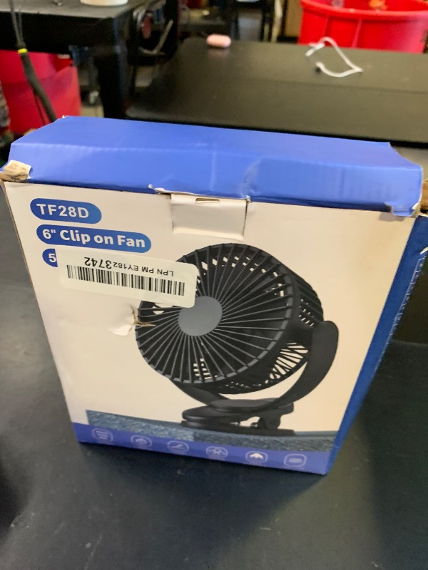Photo 1 of Svinkal USB Personal Clip on Fan 5000mAh Battery Operated 6in, Type C, 3 Speed, 720° adjustment, Small Portable Fan for Table, Bedroom, Desk, dormitory, Camping, Stroller, Golf Cart