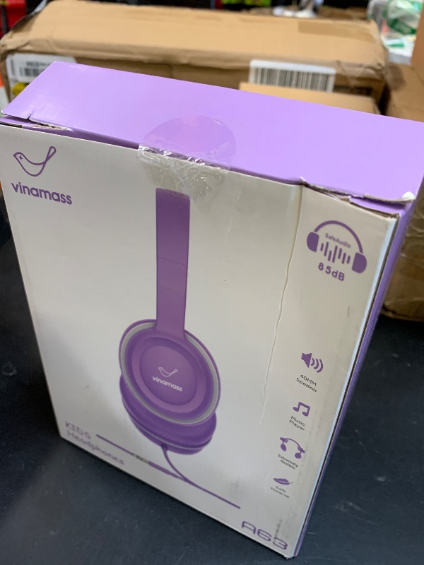 Photo 1 of vinamass Kids Headphones, Wired Headphones for Kid with Safe Volume Limiter, Kid Headphone with Cord 3.5mm Jack, On-Ear Girls Boys Toddler Headphone for School