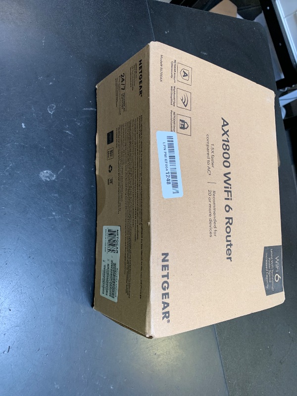 Photo 1 of NETGEAR 4-Stream WiFi 6 Router (R6700AX) – Security Features, AX1800 Wireless Speed (Up to 1.8 Gbps), Covers up to 1,500 sq. ft., 20 Devices