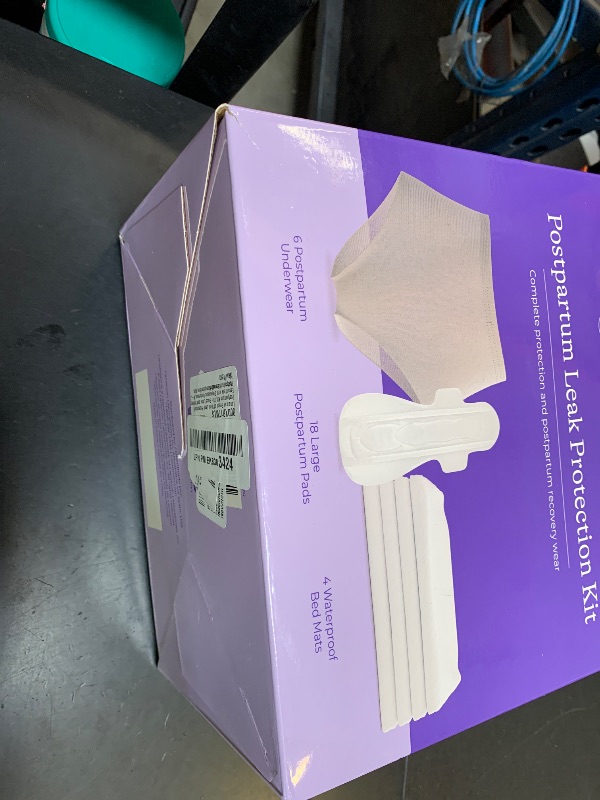 Photo 1 of Lansinoh Peace of Mind Leak Protection & Postpartum Kit, 28-Piece Labor and Delivery Essentials with Disposable Underwear, M-L Maternity Pads and Waterproof Bed Mats, Postpartum Essentials