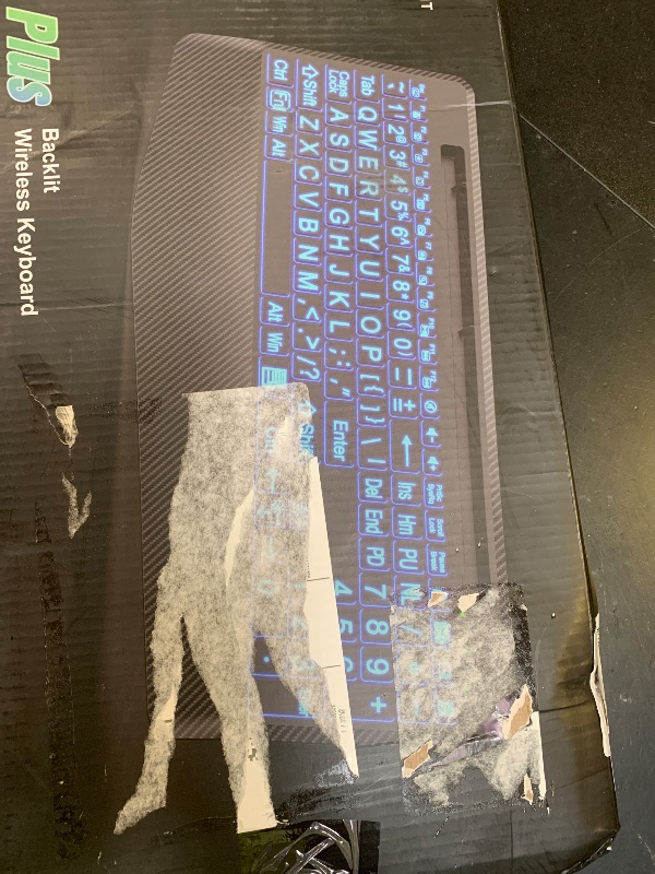 Photo 1 of Wireless Keyboard with 7 Colored Backlits, Wrist Rest, Phone Holder, Rechargeable Ergonomic Computer Keyboard with Silent Keys, Full Size Lighted Keyboard for Windows, Mac, PC, Laptop (Large Print)