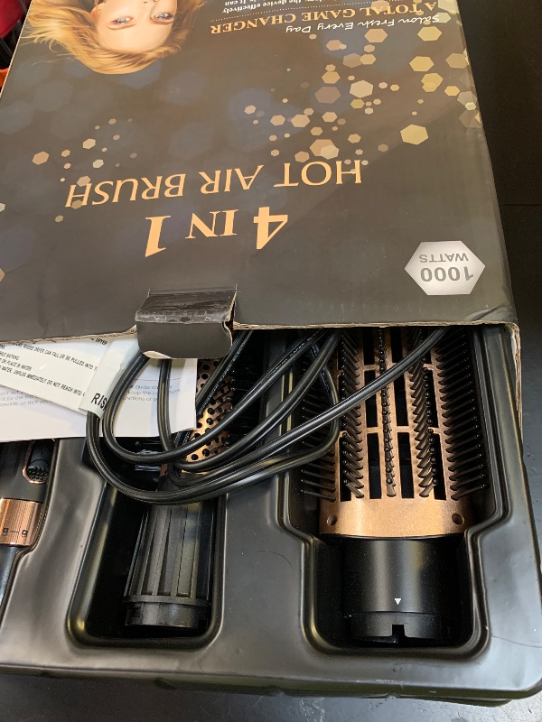 Photo 1 of Natrial Hot Air Brush Set Hair Dryer Brush Blow Dryer Brush in One, Multi Temperature Settings, Blowout Brush for Women, Black&Gold