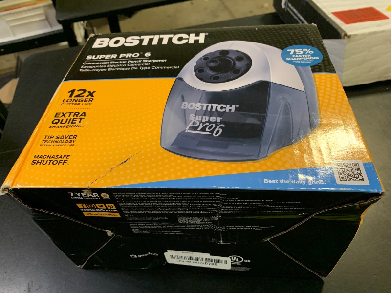 Photo 1 of Stanley Bostitch SuperPro6 Commercial Pencil Sharpener with 6 Holes and Industrial Motor, Grey (EPS12HC)