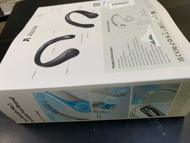 Photo 1 of JISULIFE Portable Neck Fan, Hands-Free Bladeless, 5 Speeds, 4000 mAh Battery Operated Wearable Personal Fan, Twistable, Rechargeable, Gift for Women Men-Black