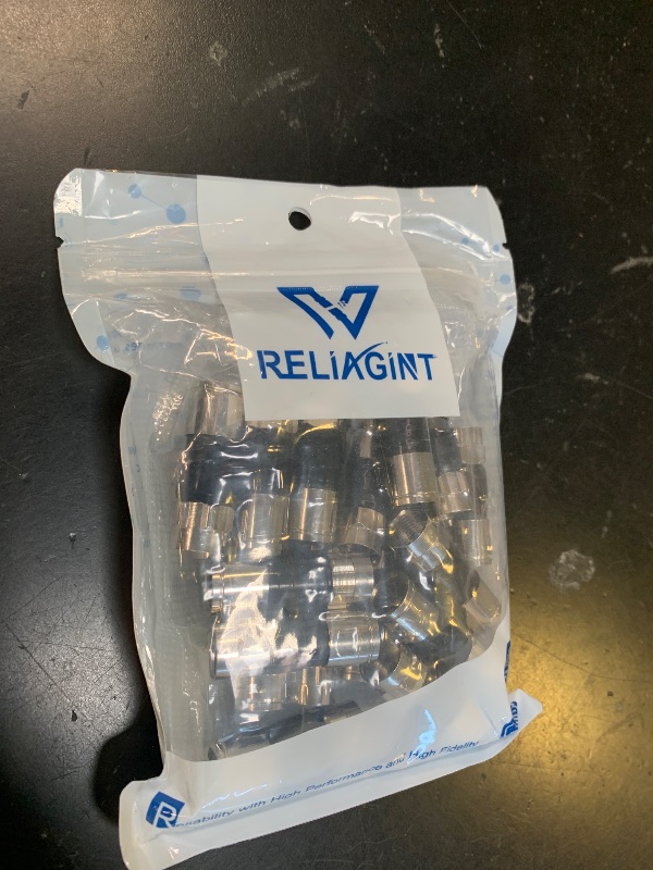 Photo 1 of RELIAGINT 20 Pack RG6 Compression Connectors, 75 Ohm F Connector Inside Conductive Washer Design Weatherproof Coax Connector, Compatible for RG6 Dual, Tri Quad Shield Universal Cable TV Connectors