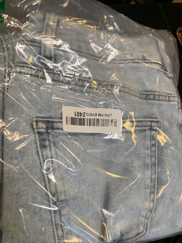 Photo 1 of Guaile Womens Jeans High Waisted Stretchy Straight Leg Split Hem Jeans for Women Trendy Classic Denim Light Blue Size 10