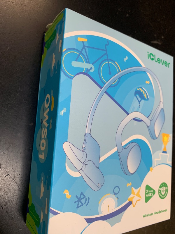 Photo 1 of iClever Kids Bluetooth Headphones, Air Conduction Open Ear Headphones, Safe Volume 74&85dBA, 360° Bending Resistance Durable, 11.5H Playtime, Bluetooth 5.4 Kids Wireless Headphones for Travel/School