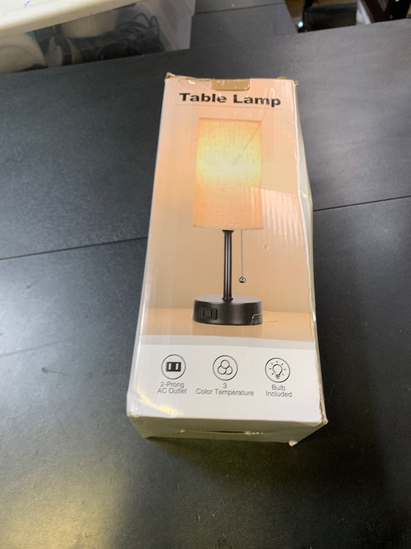 Photo 1 of Bedside Table Lamp for Bedroom, 3-Color Small Lamps with Pull Chain, Bedroom Table Lamps for Night stands,Desk Reading Light AC Outlet Nightstand Lamp for Living Room Decor/Dorm/Office Bulb Included