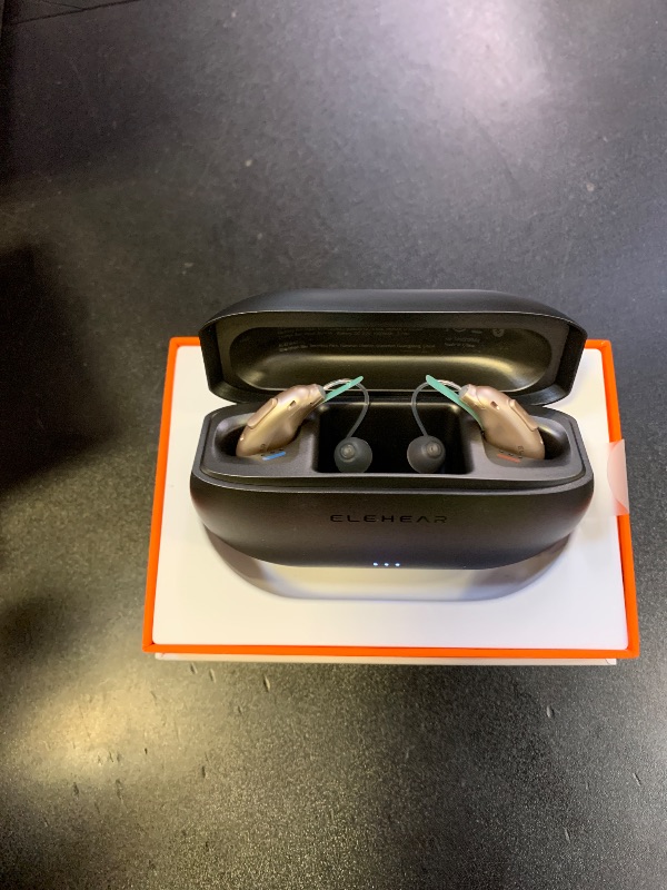 Photo 1 of ELEHEAR-Beyond Hearing Aids, Rechargeable Bluetooth OTC Hearing Aids for Seniors with AI Noise Cancellation, Superior Sound Quality Smart, Bluetooth Enabled & App Control, Champagne Gold