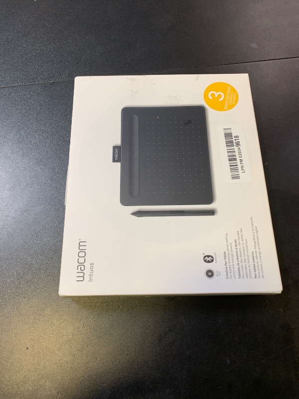 Photo 1 of Wacom Intuos Small Bluetooth Graphics Drawing Tablet, 4 Customizable ExpressKeys, Portable for Teachers, Students and Creators, Compatible with Chromebook Mac OS Android and Windows - Black