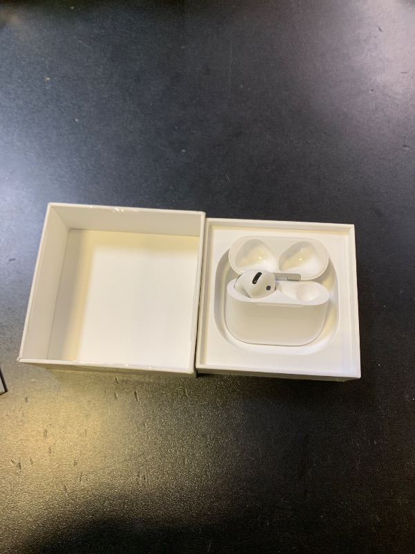 Photo 1 of Apple AirPods 4 Wireless Earbuds, Bluetooth Headphones, Personalized Spatial Audio, Sweat and Water Resistant, USB-C Charging Case, H2 Chip, Up to 30 Hours of Battery Life, Effortless Setup for iPhone