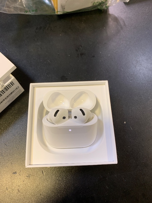 Photo 1 of Apple AirPods 4 Wireless Earbuds, Bluetooth Headphones, Personalized Spatial Audio, Sweat and Water Resistant, USB-C Charging Case, H2 Chip, Up to 30 Hours of Battery Life, Effortless Setup for iPhone
