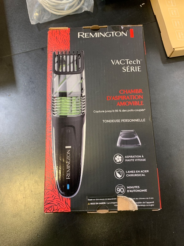 Photo 1 of Remington Vacuum Beard Trimmer,13 Length and Style Settings with Adjustable Length Comb (2-18mm),Vacuum Trimmer for Beard, Mustache, and Stubble, Rechargeable Lithium Power, Washable, Removable Blades