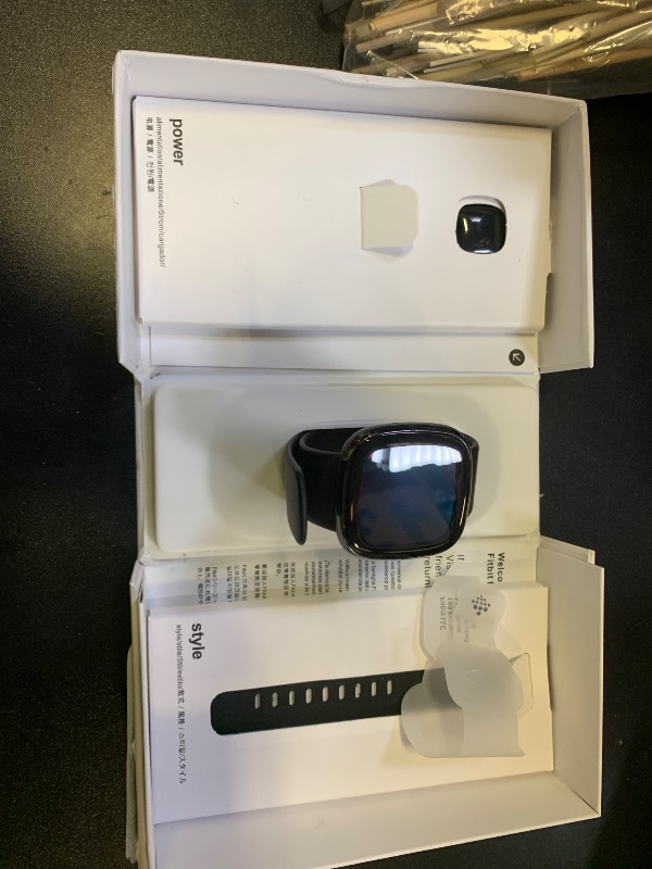 Photo 1 of Fitbit Sense Advanced Smartwatch with Tools for Heart Health, Stress Management & Skin Temperature Trends, Carbon/Graphite, One Size (S & L Bands Included)
