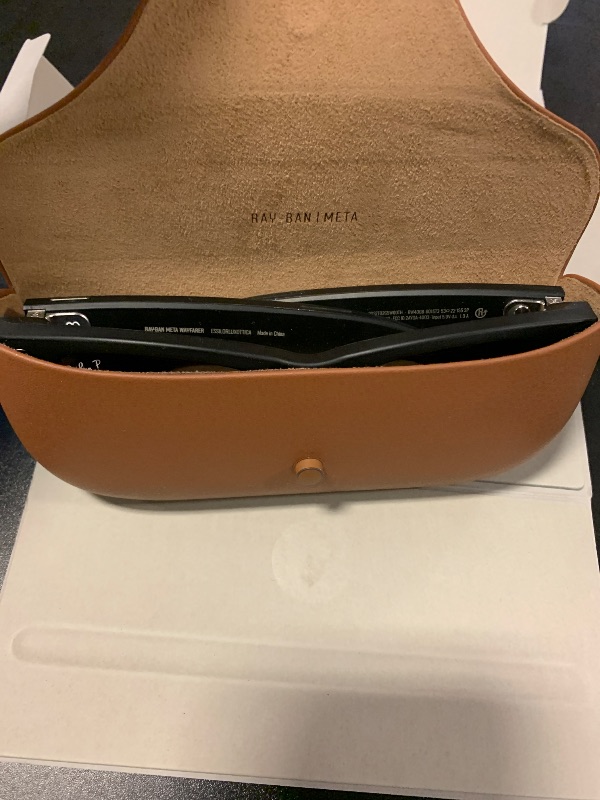 Photo 1 of Meta Ray-Ban Glasses, Refurbished Wayfarer, Shiny Black Frames, Clear Lenses
