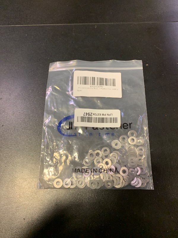 Photo 1 of #8 x 0.438 OD Flat Washer, 18-8 (304) Stainless Steel Washers Flat, 100PCS