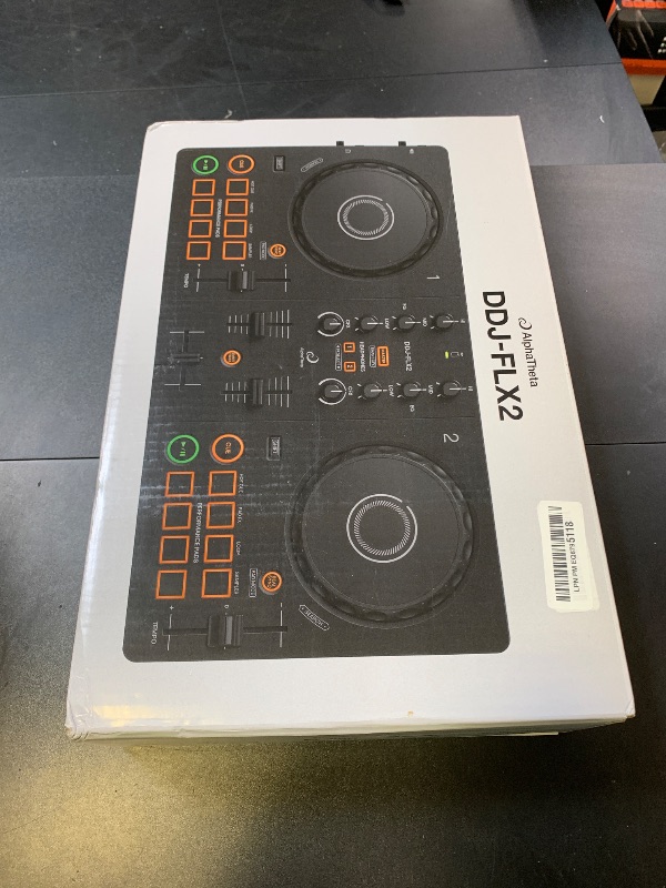 Photo 1 of AlphaTheta/Pioneer DJ DDJ-FLX2 Beginner DJ Controller – Portable USB-Powered 2-Channel Controller with Professional Layout – Compatible with Music Streaming Services – Perfect for New DJs