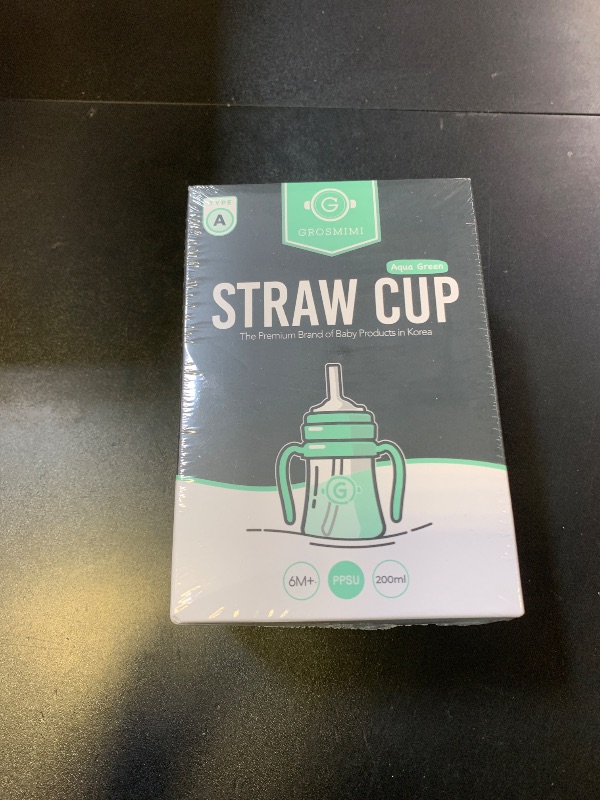 Photo 1 of GROSMIMI Spill Proof no Spill Magic Sippy Cup with Straw with Handle for Baby and Toddlers, Customizable, PPSU, BPA Free 6 oz (Aqua Green)