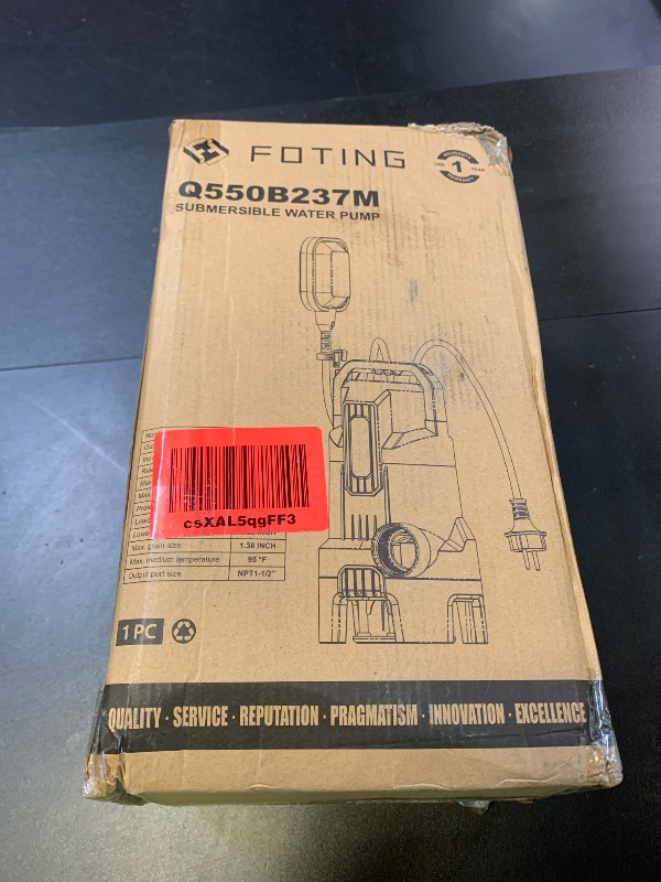 Photo 1 of FOTING 2025Upgraded Automatic Sump Pump, 3/4HP 4300GPH Sweage Pump for Basement & Pool Draining, Submersible Water Pump with Float Switch, Sealed Thermoplastic for Puddle Pool Tub Pond