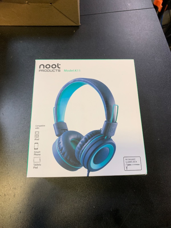 Photo 1 of Kids Headphones - noot products K11 Foldable Stereo Tangle-Free 3.5mm Jack Wired Cord On-Ear Headset for Children/Teens/Boys/Girls/Smartphones/School/Kindle/Airplane Travel/Plane/Tablet (Navy/Teal)