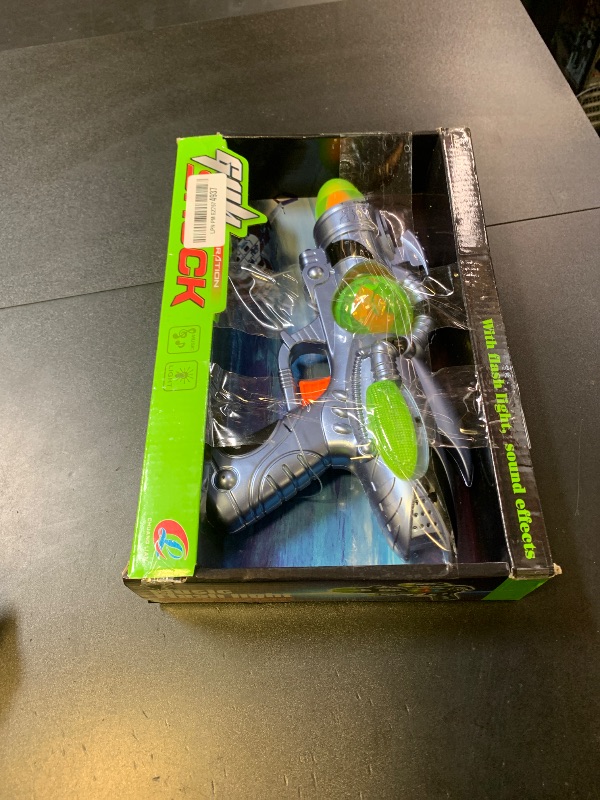 Photo 1 of Electric Toy Space Gun, Galactic Infinity Alien Blaster Pistol for Kids Pretend Play with Flashing LED Lights and Blasting Laser FX Sounds