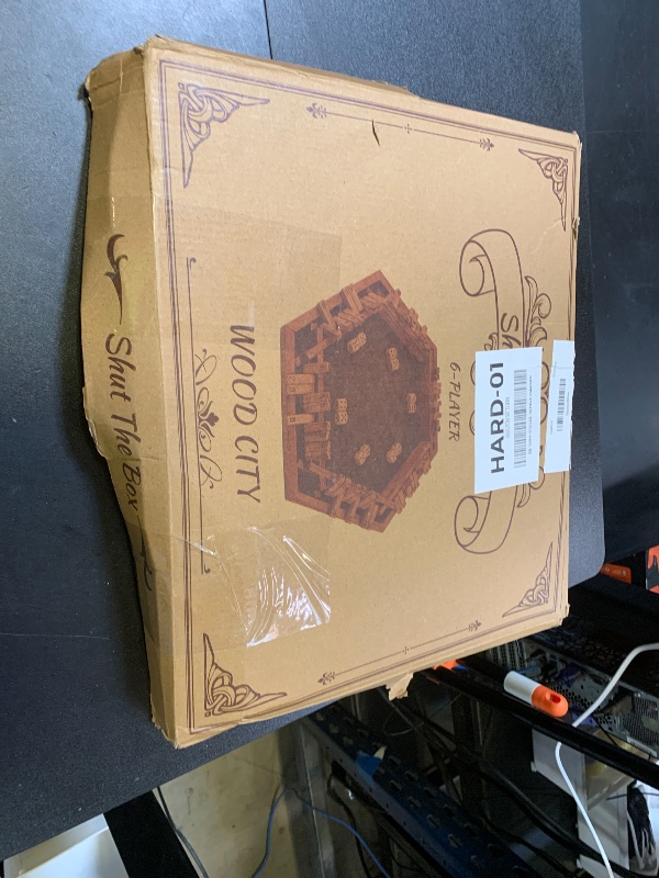 Photo 1 of WOOD CITY Shut The Box Game Wooden for 6 Players, Close The Box Math Game for Kids Adults with 16 Dice, 6 Way Tabletop Quick Board Game for Family Friends 3+ Years Old in Classroom, Party or Pub