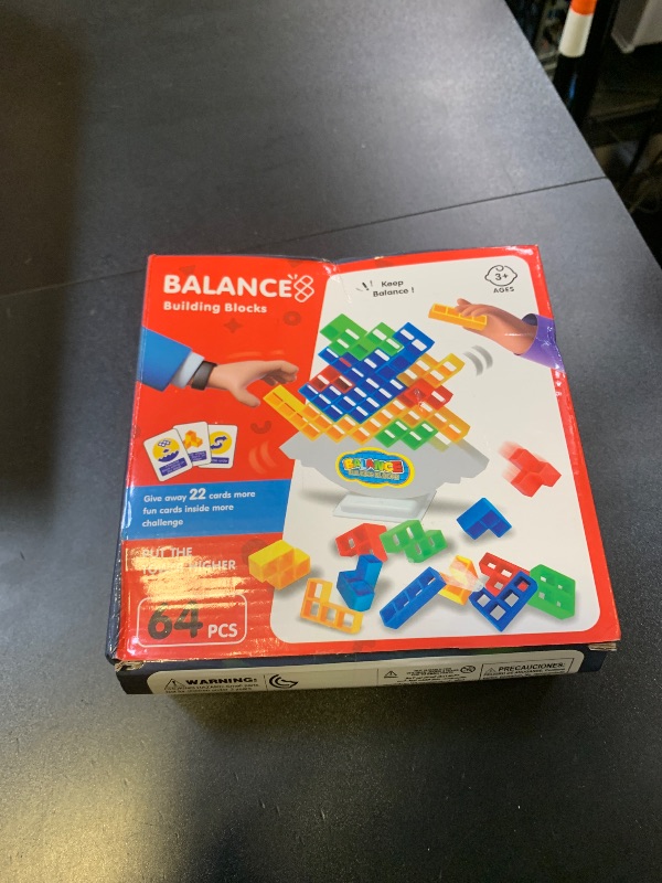 Photo 1 of 64 Pcs Tetra Tower Stack Game, Team Tower Tumble Giant Stacking Game, Balance Stacking Blocks Game for Kids Ages 6-12 & Adults, Family Party Board Games, Educational STEM Toys (2-4 Players)