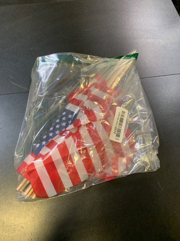 Photo 1 of HOOSUN 12 Pcs Small American Flags On Stick,Patriotic Decorations Mini US Flag 12''x8'',Small American Flags for Outside,Patriotic Labor Day Decorations Mini Flags for Yard Patio,Veterans Day Decor