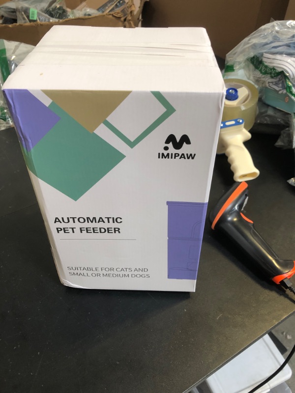 Photo 1 of IMIPAW Automatic Cat Feeders, 3L Timed Cat Dry Food Dispenser, Dual Power Supply, Programmable Portion Size, Auto Pet Feeder for Cats and Small Dogs
