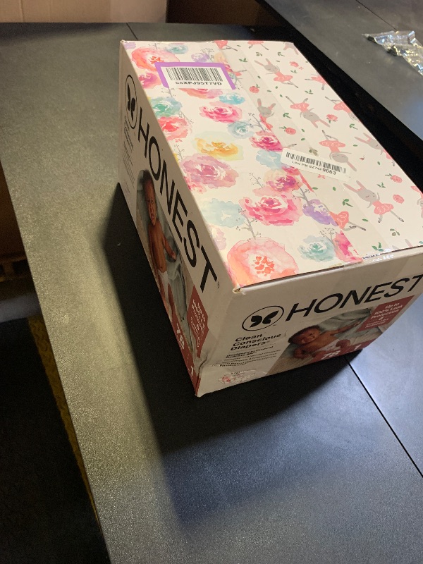 Photo 1 of The Honest Company Clean Conscious Diapers for Delicate Skin | Up to 100% Leakproof | Hypoallergenic, Fragrance Free | Girl Prints | Club Box, Size 1 (8-14 lbs), 78 Count (Prints May Vary)