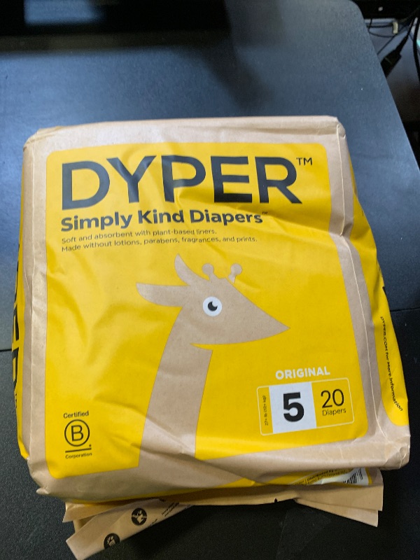 Photo 1 of DYPER - Baby Diapers Hypoallergenic Cloth Alternative Day & Overnight Protection - Made with Plant-Based* & Skin-Friendly Ingredients - Size 5 (20 Count)