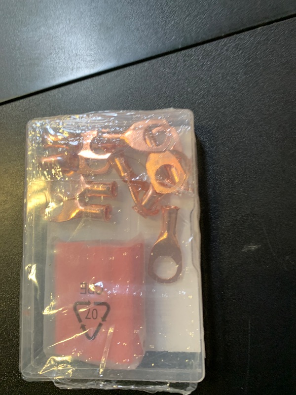 Photo 1 of 10PCS Battery Cable Ends, 8 Gauge Wire Connectors 3/8 Copper Wire Lugs, Bare Copper Eyelets with Heat Shrink Tubing by HOUSUN