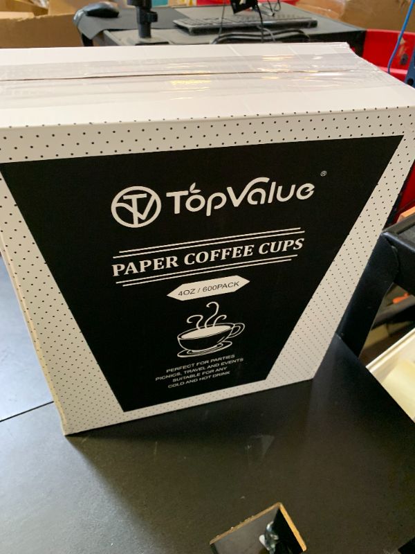 Photo 1 of TV TOPVALUE 600 Pack 4 oz Paper Cups, Small Disposable Coffee Cups, Paper Espresso Cups, Hot/Cold Drinking Cups for Party, Picnic, Travel and Events