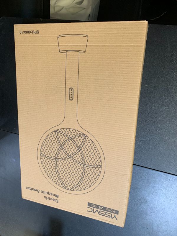Photo 1 of YISSVIC Electric Fly Swatter 4000V Bug Zapper Racket Dual Modes Mosquito Killer with Purple Mosquito Light Rechargeable for Indoor Home Office Backyard Patio Camping