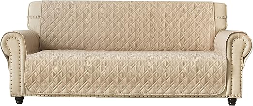 Photo 1 of Ameritex Couch Sofa Slipcover 100% Waterproof Nonslip Quilted Furniture Protector for Dogs, Children, Pets, Machine Washable (Beige, 68")
