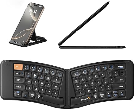 Photo 1 of ProtoArc Ergonomic Foldable Keyboard, XK03 Split Folding Travel Bluetooth Keyboard, Ultra Slim, Portable for iPad, iPhone, Tablet, Laptop, PC
