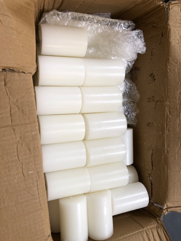 Photo 1 of Veiuwa 36 Pcs White Pillar Candles Bulk Set?Hurricane Candles?3 Different Lengths (12 Each)?Dripless Unscented Smokeless?Gives You a Better Atmosphere When Organizing an Event Party.