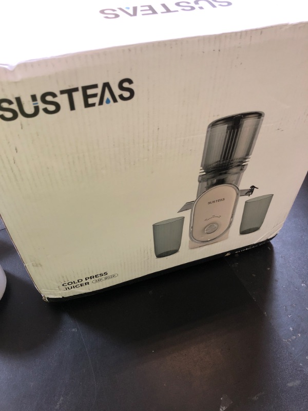 Photo 1 of SUSTEAS Cold Press Juicer, 5.3" Feed Chute Slow Masticating Machines with 300W, Fit Whole Fruits & Vegetables, Easy to Clean, High Juice Yield, White