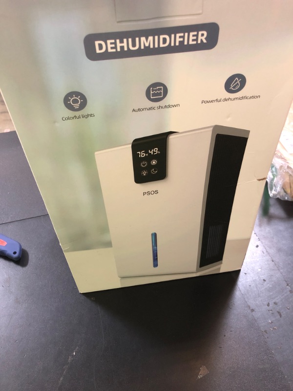 Photo 1 of Dehumidifier, Dehumidifiers for Home, 98 OZ Water Tank, (1000 sq.ft) Quiet Dehumidifier for Basement, Bedroom, Bathroom with Humidity Display, Auto Shut Off, Relaxing 7 Color Ambient Light(Gray)