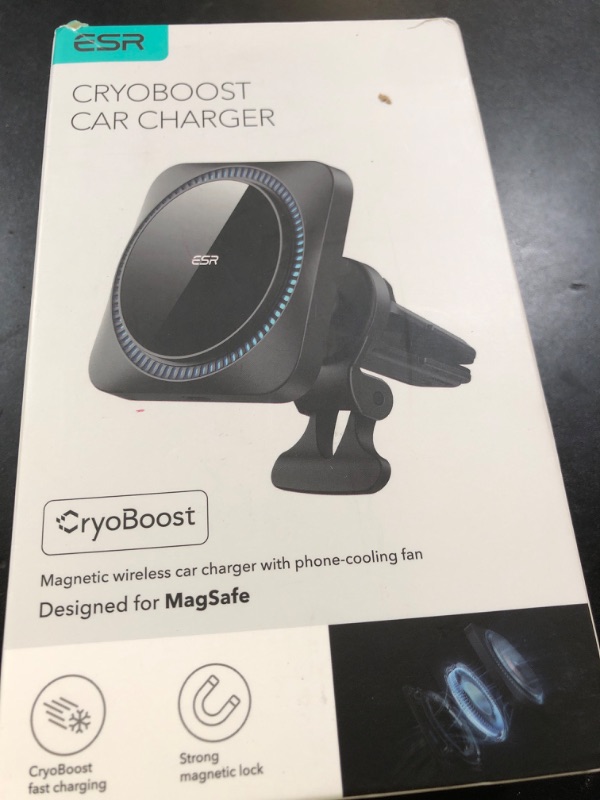 Photo 1 of ESR for MagSafe Car Mount Charger with CryoBoost, Phone Cooling MagSafe Car Charger, Magnetic Wireless Car Charging, Air Vent/Dashboard Car Phone Holder for iPhone 17/16/15/14/13/12,S25, Fast Charging