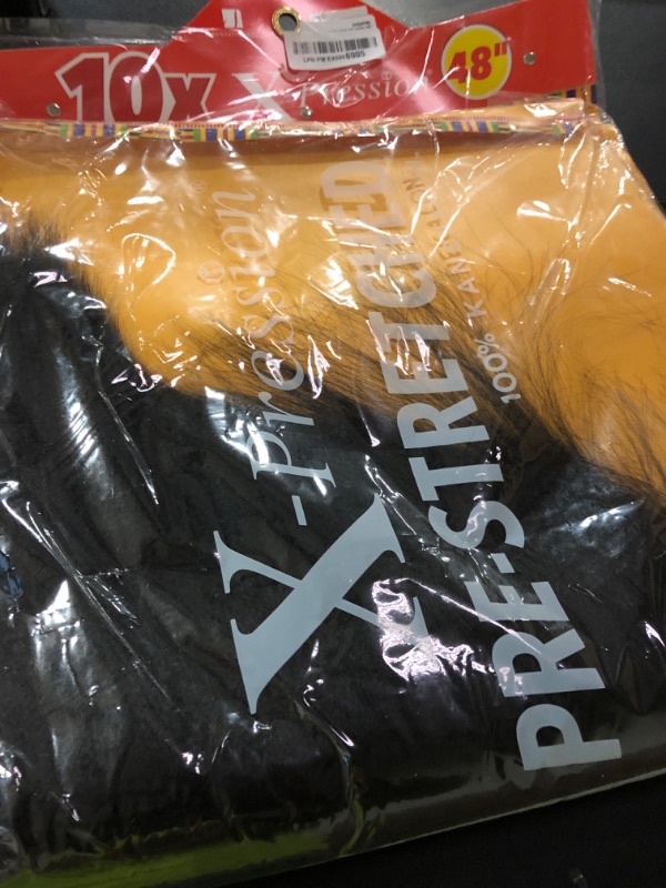 Photo 1 of Sensationnel X-pression prestretched braiding hair - 10x braid 48 inch all kanekalon flame retardant synthetic braid for box braids and twists (1B OFFBLACK)